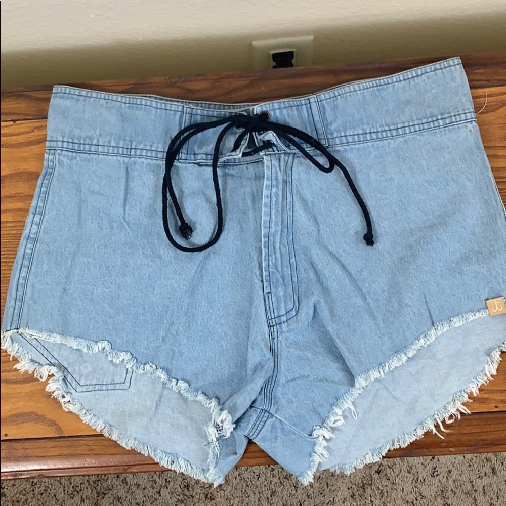 Tallow Denim Shorts w/Velcro and Lace Up Front NWT